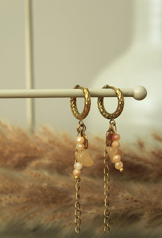 Stainless steel oorringen met hangers | Sunrocks