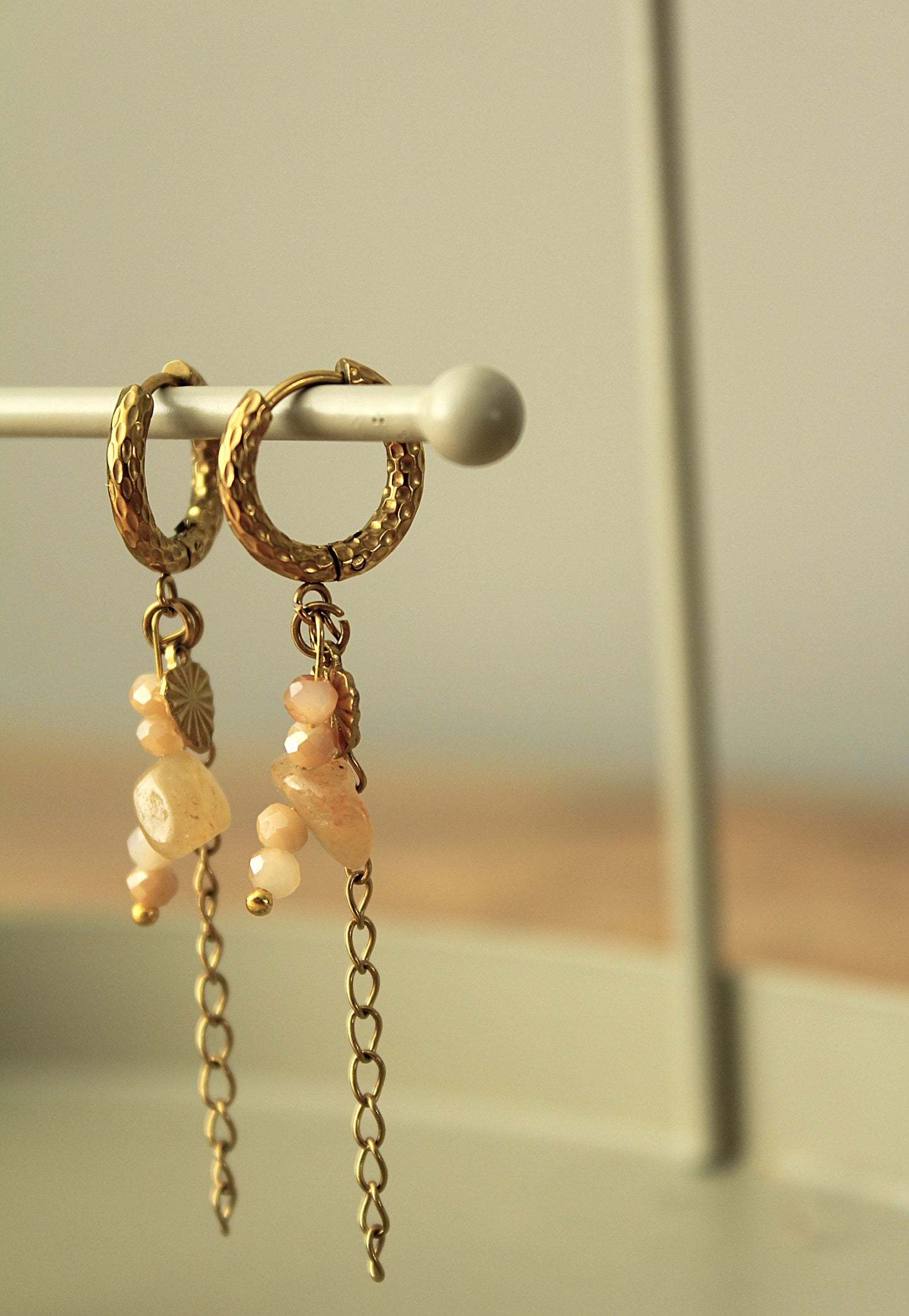 Stainless steel oorringen met hangers | Sunrocks