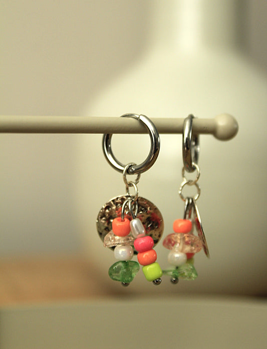 Zilveren oorringen met hangers - Stainless steel | Littlemay.nl