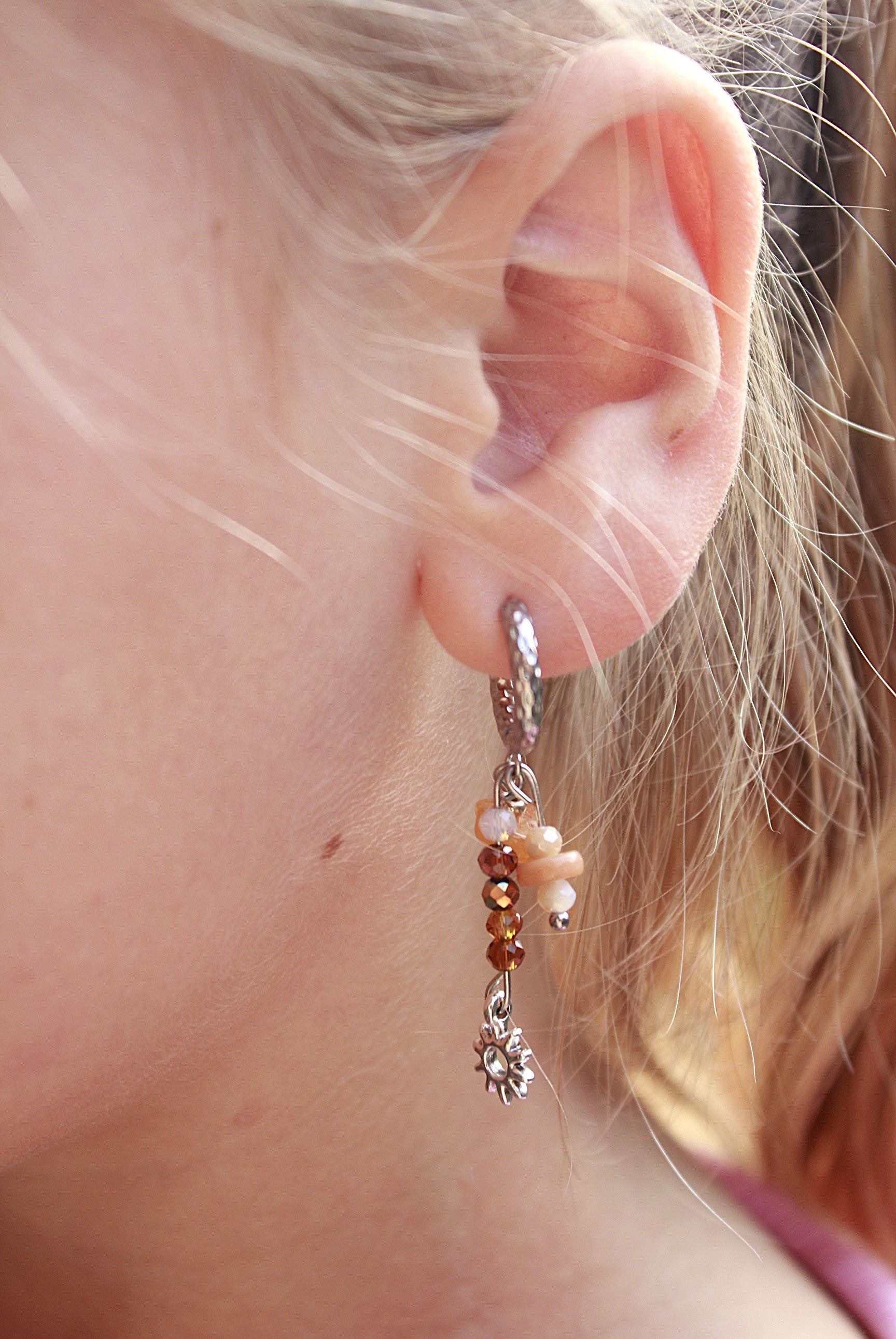 Zilveren oorringen met hangers | Sunkisses van Littlemay.nl