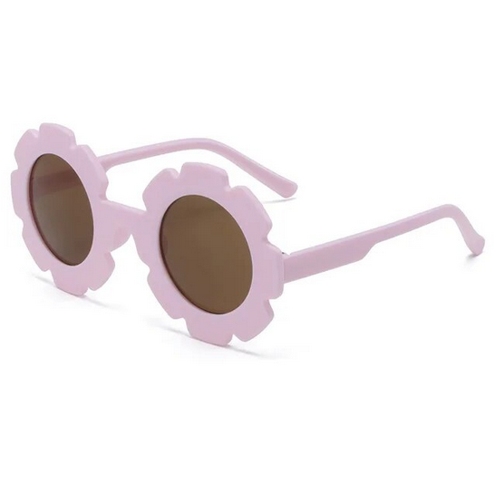 Hip en oldskool! Roze bloemen kinderzonnebril bij Littlemay.nl