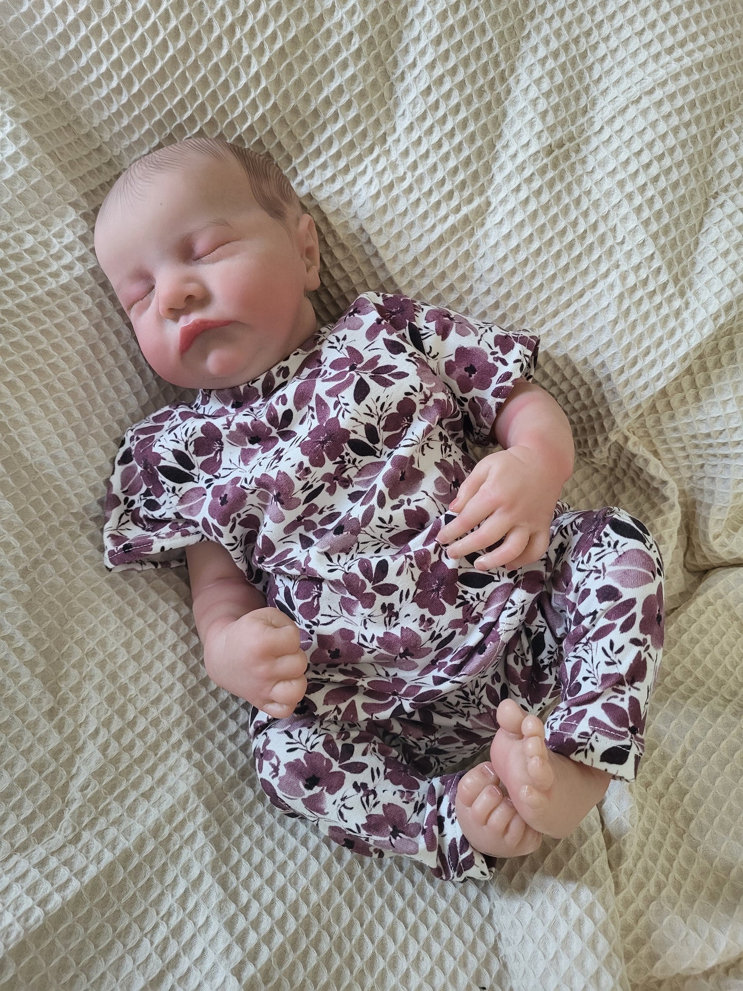 Littlemay.nl | Handgemaakte baby legging | Purple Blossom