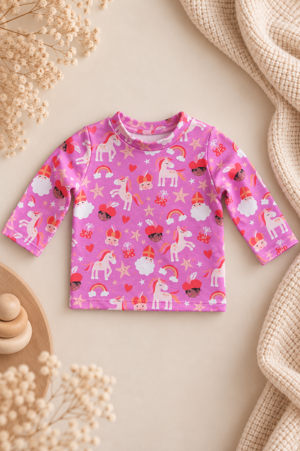 Sinterklaas longsleeve Roze | Littlemay.nl