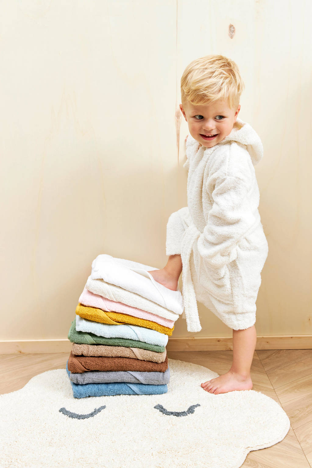 Meyco badjas badstof uni | Offwhite bij Littlemay.nl