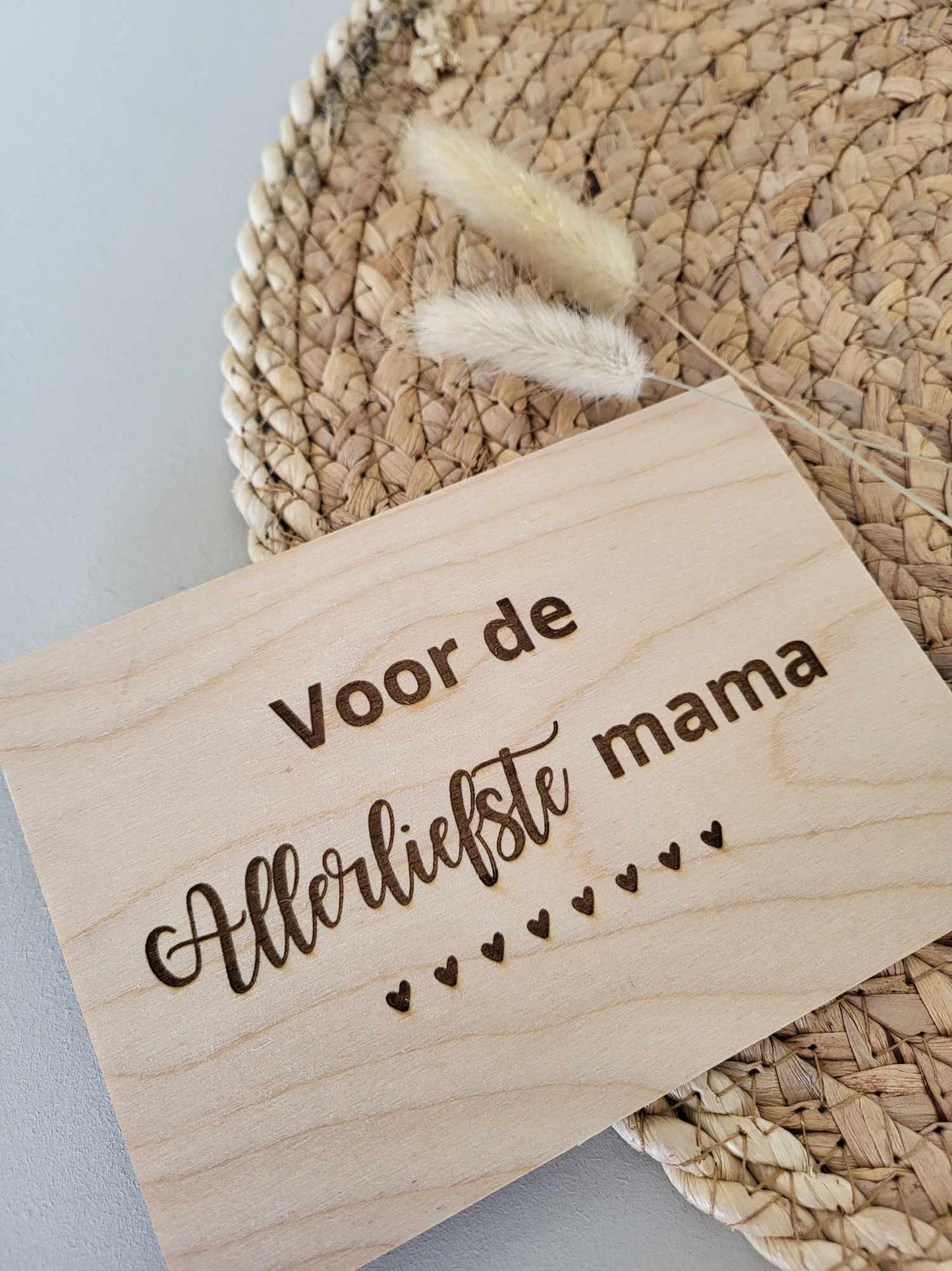 Kaartje van hout | Voor de allerliefste mama!