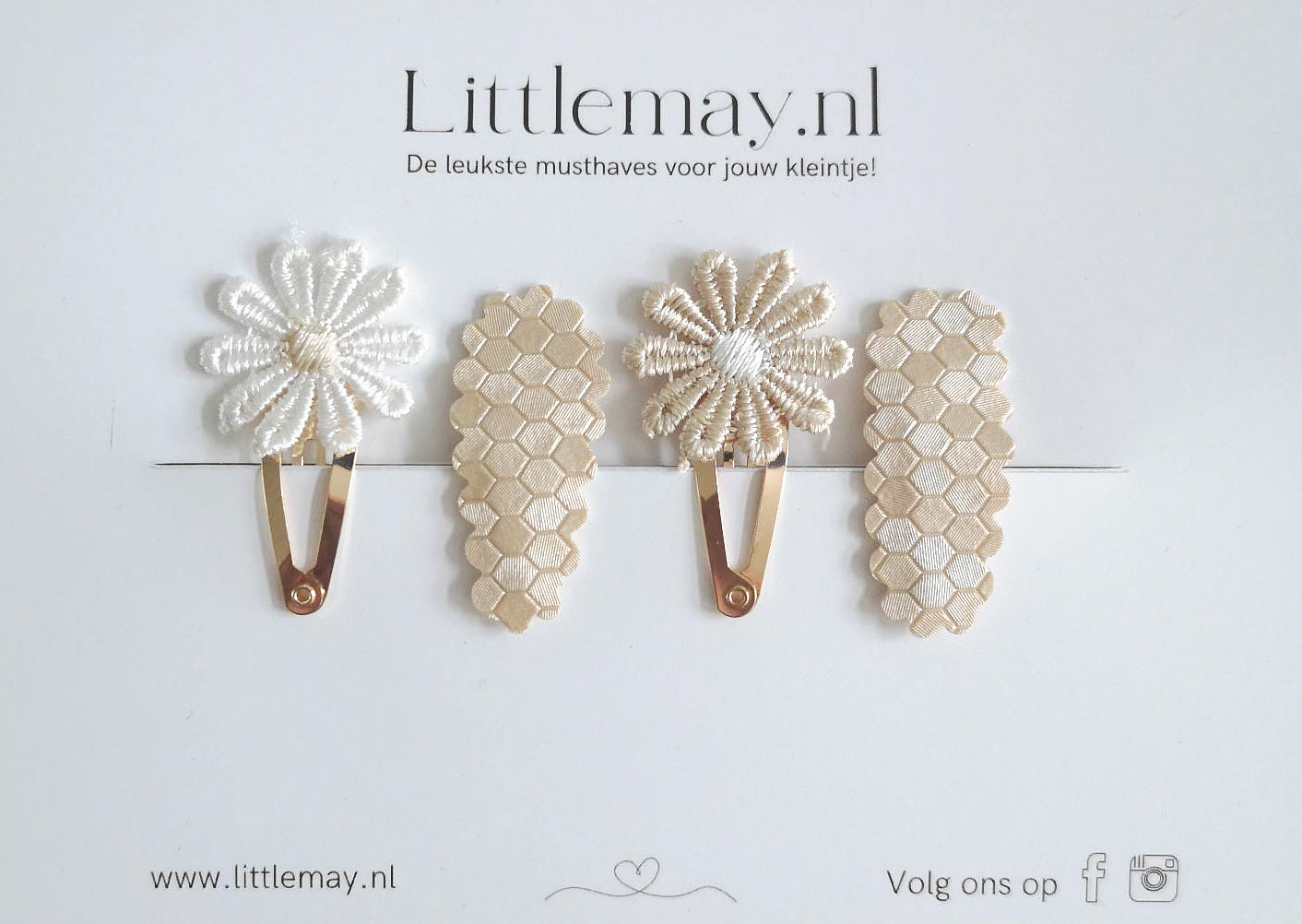 Handgemaakte haarspeldjes Madelief van Littlemay.nl | Uniek en stijlvol