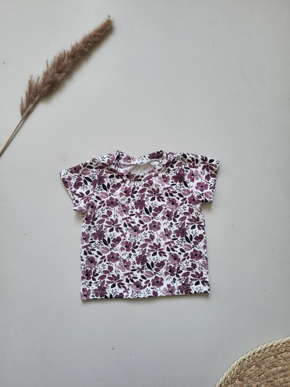Littlemay.nl | Handgemaakte baby T-shirt | Purple blossom
