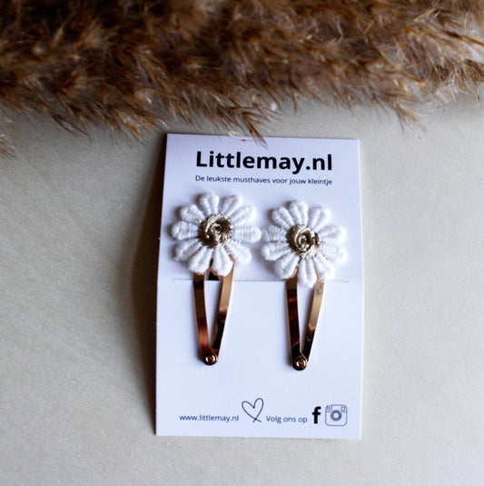 Haarspeldjes voor meisjes met bloemen bij Littlemay.nl | Set bloemen 10