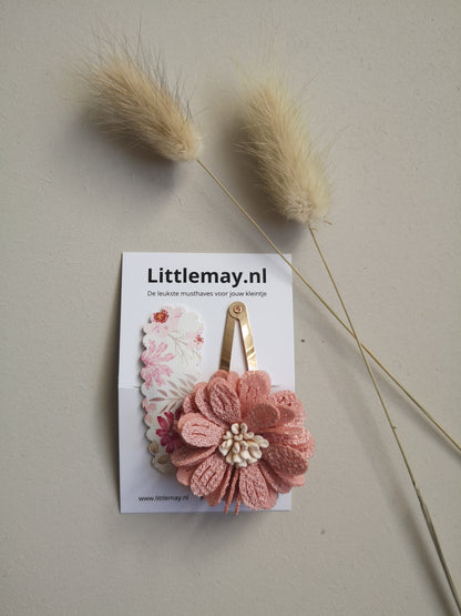 Haarspeldjes voor meisjes met bloemen bij Littlemay.nl | Set bloemen 14