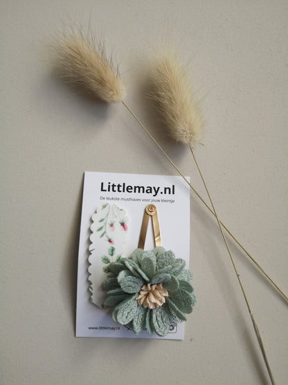 Haarspeldjes voor meisjes met bloemen bij Littlemay.nl | Set bloemen 15