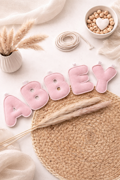 Littlemay.nl | Stoffen naamslinger Sandwashed roze 