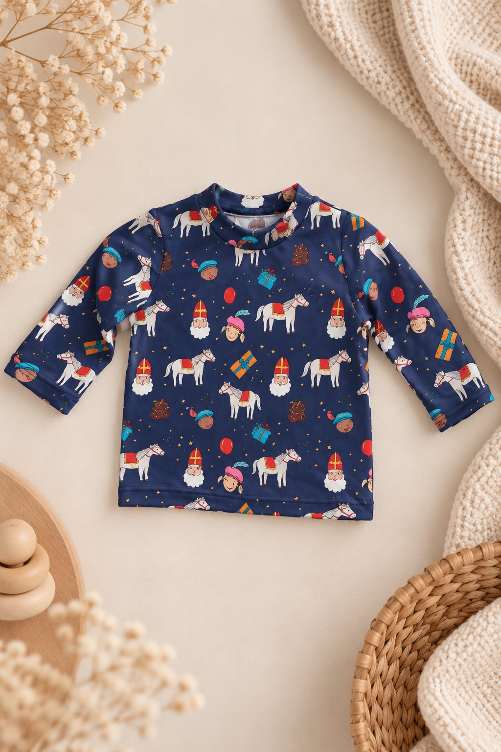Sinterklaas longsleeve Blauw | Littlemay.nl