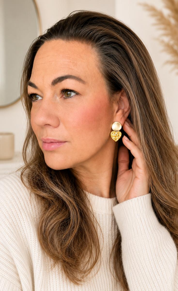 Littlemay.nl Stainless steel oorbellen | gold heart