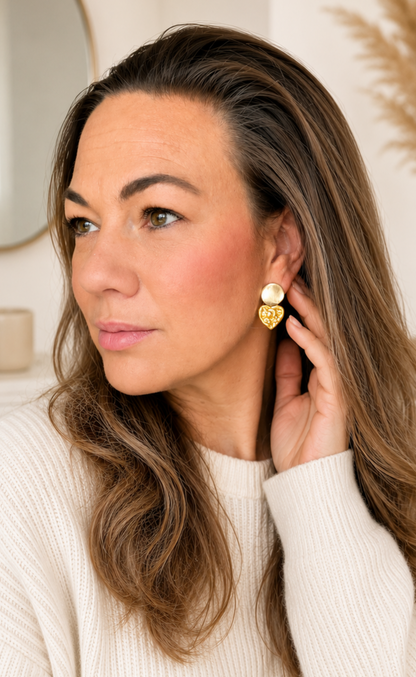 Littlemay.nl Stainless steel oorbellen | gold heart