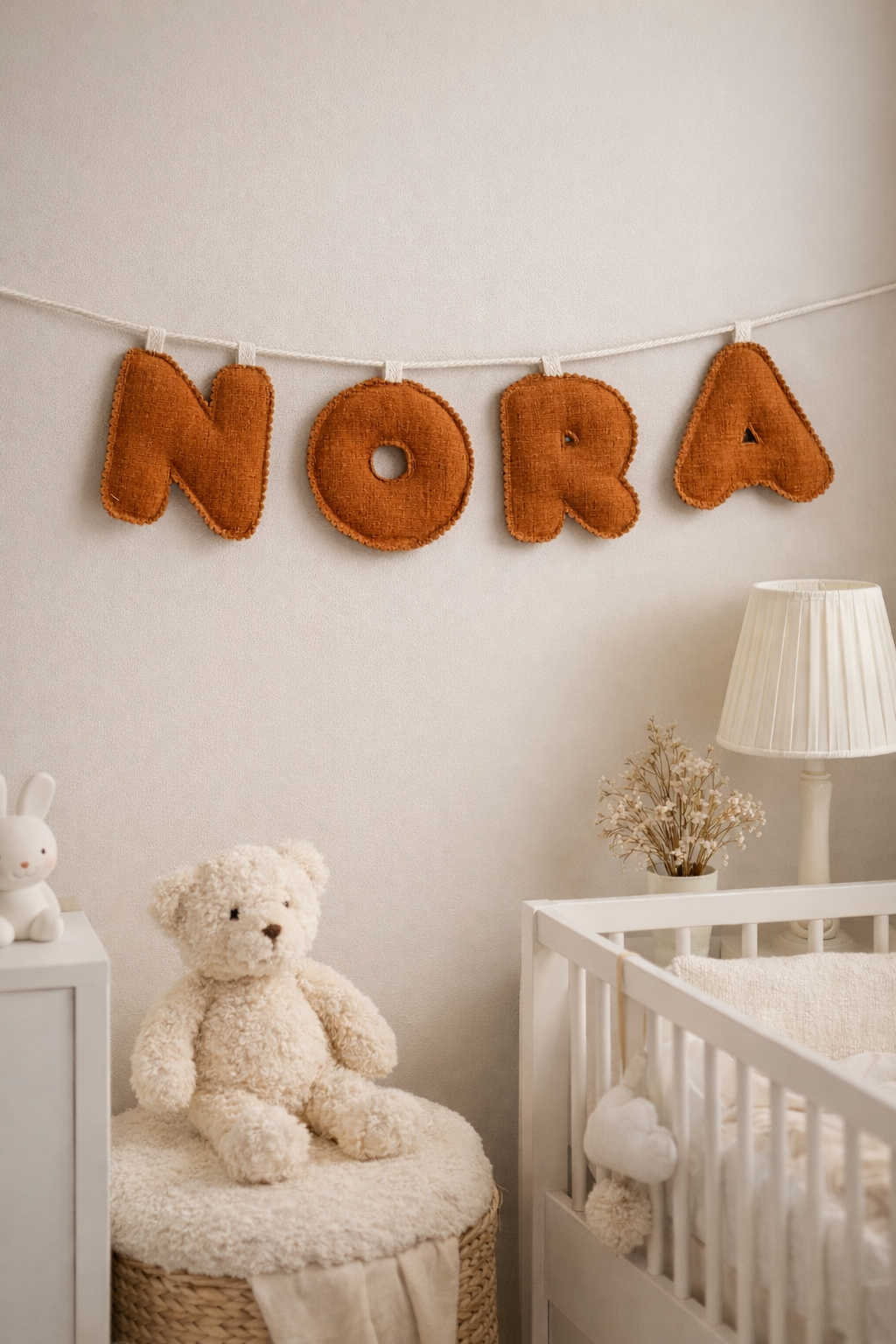 Littlemay.nl | Stoffen naamslinger Cognac