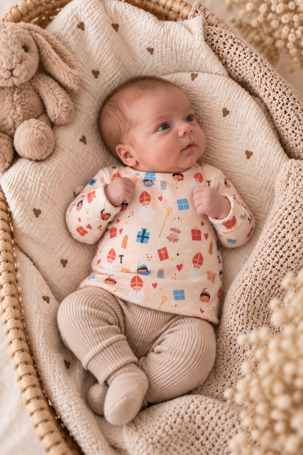 Sinterklaas longsleeve Crème | Littlemay.nl
