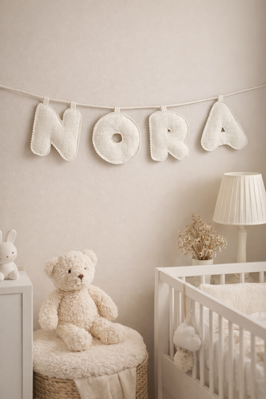 Littlemay.nl | Stoffen naamslinger  Ivoor