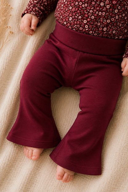 Baby flared legging - Bordeaux | Littlemay.nl